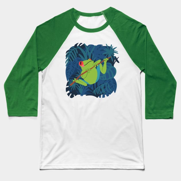 Tree Frog Baseball T-Shirt by Abbilaura